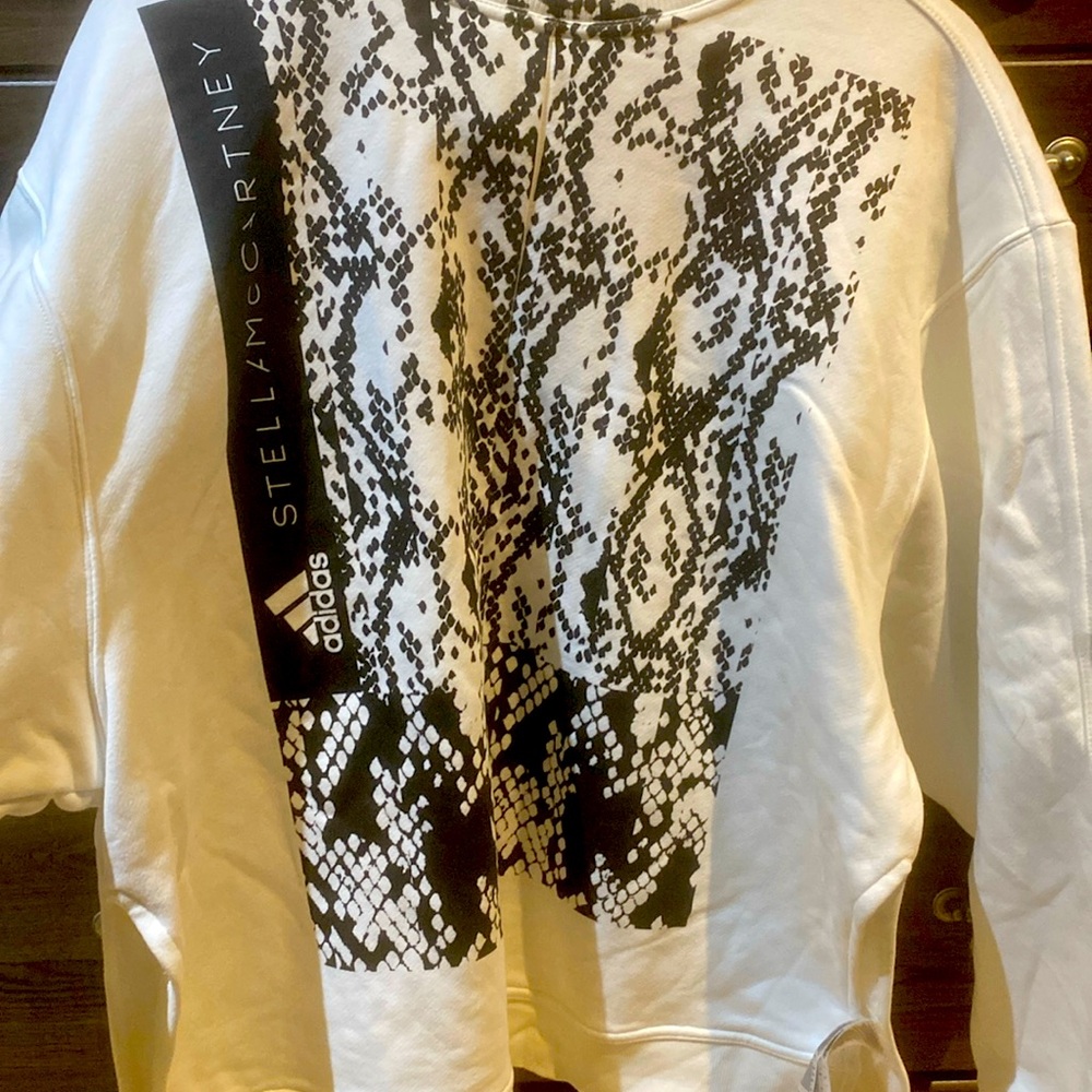 Adidas by Stella McCartney/maternity White/Black Sweater zip up sleeves.